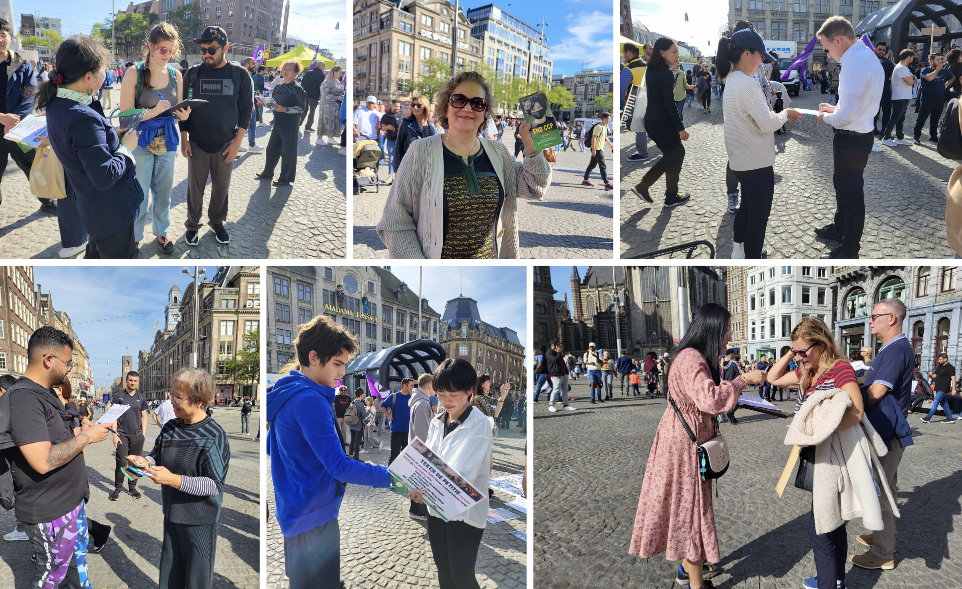 荷兰首都华人集会 主题:“打倒中共恶魔” 7 荷兰民众现场签名呼吁打倒中共恶魔